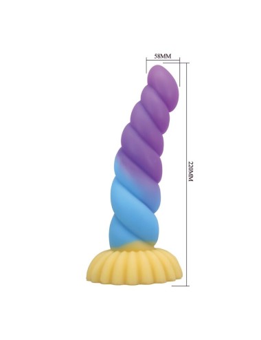 POWER MONSTERS - UNICORNO TRICOLORE FANTASY DILDO IN SILICONE 22 CM Ø 5 CM