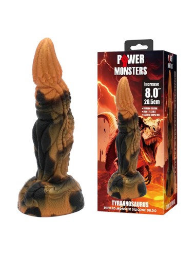 POWER MONSTERS - TIRANNOSAURO BICOLORE FANTASY DILDO IN SILICONE 20,5 CM Ø 5 CM