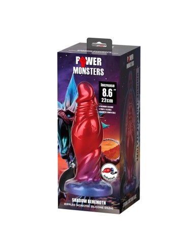 POWER MONSTERS - SHADOW BEHEMOTH DILDO GONFIABILE IN SILICONE BICOLORE 22 CM Ø 5 CM