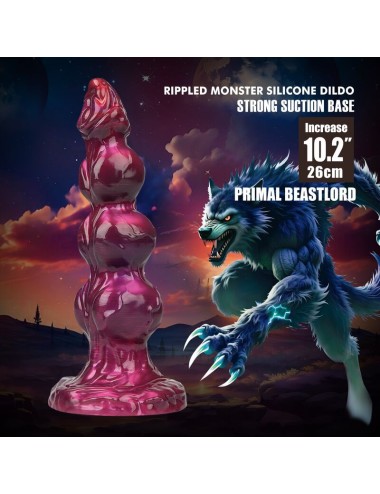 POWER MONSTERS - PRIMAL BEASTLORD DILDO IN SILICONE ROSA TRASLUCIDO FANTASY 26 CM Ø 5 CM
