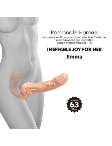 BAILE - EMMA STRAP-ON CARNE CON DOPPIA PENETRAZIONE TESTURIZZATA