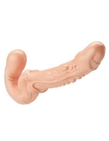 BAILE - EMMA STRAP-ON CARNE CON DOPPIA PENETRAZIONE TESTURIZZATA