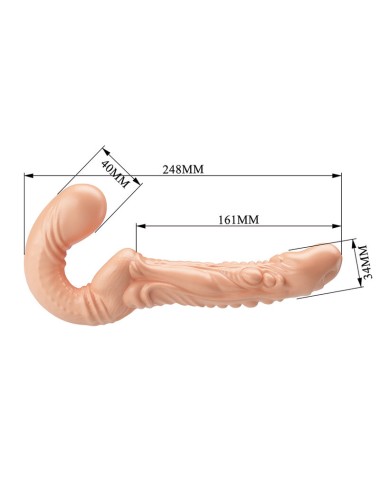 BAILE - EMMA STRAP-ON CARNE CON DOPPIA PENETRAZIONE TESTURIZZATA