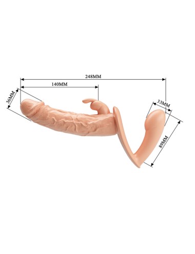 BAILE - CHARLOTTE HOLLOW DOPPIA PENETRAZIONE STRAP-ON FLESH