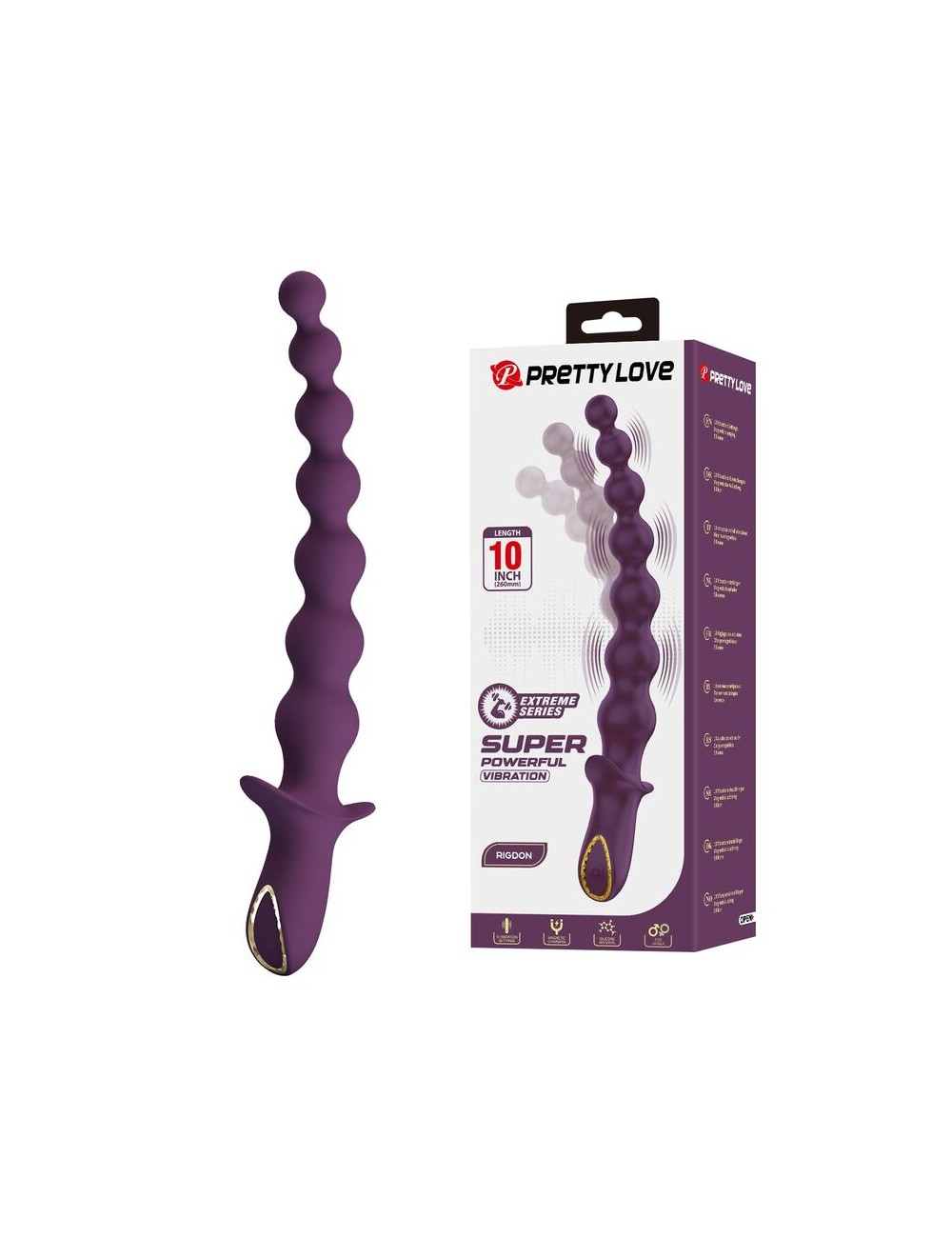 PRETTY LOVE - VIBRATORE ANALE RICARICABILE MADISON CON 10 FUNZIONI