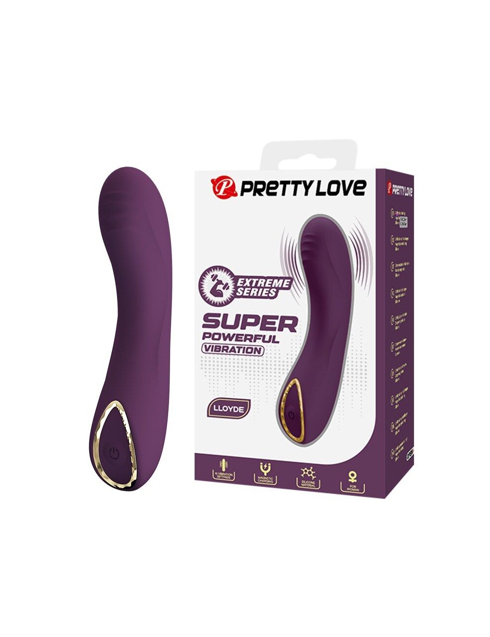 PRETTY LOVE - VIBRATORE RICARICABILE LLOYDE 10 FUNZIONI VIOLA