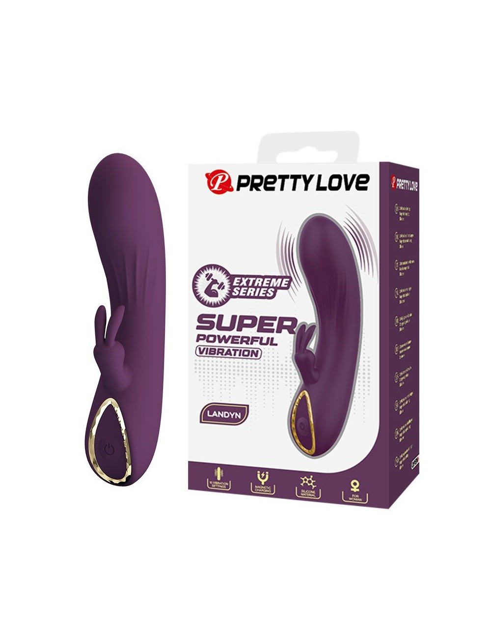 PRETTY LOVE - VIBRATORE A FORMA DI CONIGLIO RICARICABILE LANDYN