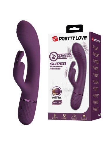 PRETTY LOVE - ROCCO VIBRATORE A FORMA DI CONIGLIO RICARICABILE 10 FUNZIONI VIOLA