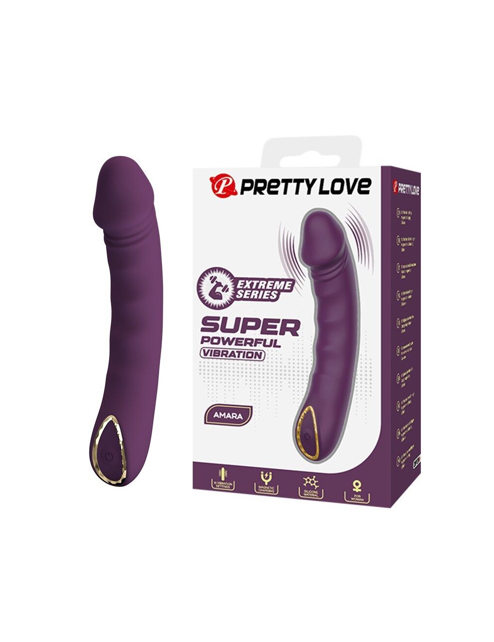 PRETTY LOVE - VIBRATORE RICARICABILE AMARA 10 FUNZIONI VIOLA