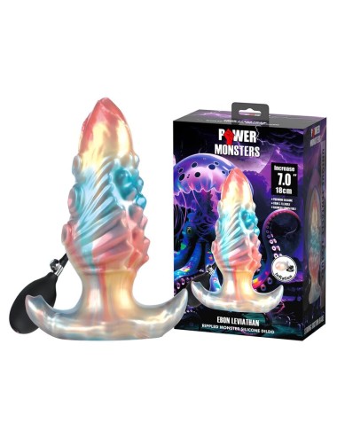 POWER MONSTERS - EBON LEVIATHAN TRICOLORE PLUG ANALE GONFIABILE FANTASY 18 CM