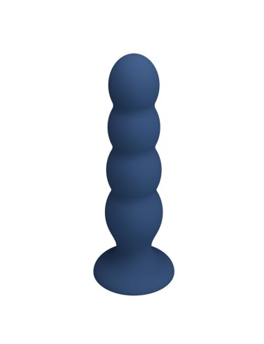 MR PLAY - PLUG ANALE CON 4 SFERE METALLICHE E VENTOSA BLU
