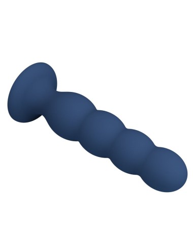 MR PLAY - PLUG ANALE CON 4 SFERE METALLICHE E VENTOSA BLU