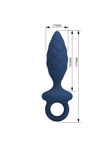 MR PLAY - PLUG ANALE TESTURIZZATO CON ANELLO BLU L