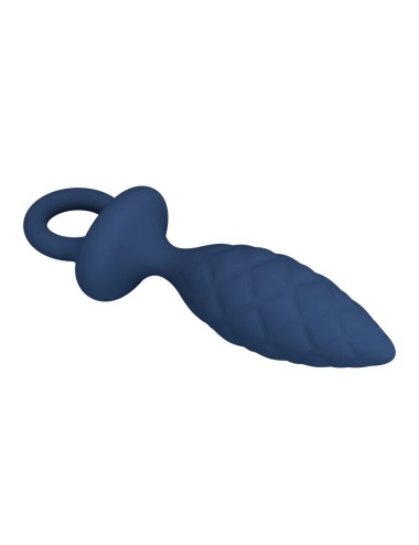 MR PLAY - PLUG ANALE TESTURIZZATO CON ANELLO BLU M