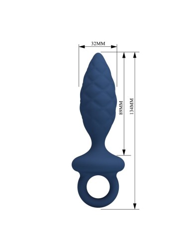 MR PLAY - PLUG ANALE TESTURIZZATO CON ANELLO BLU M