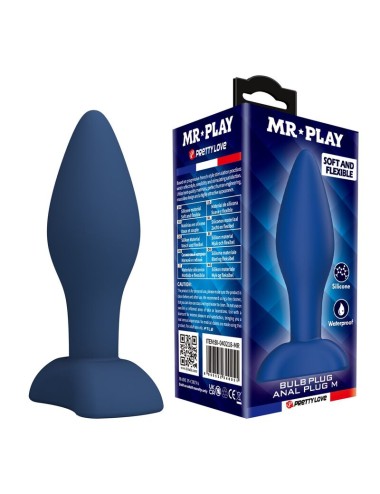 MR PLAY - PLUG ANALE CONICO IN SILICONE BLU M