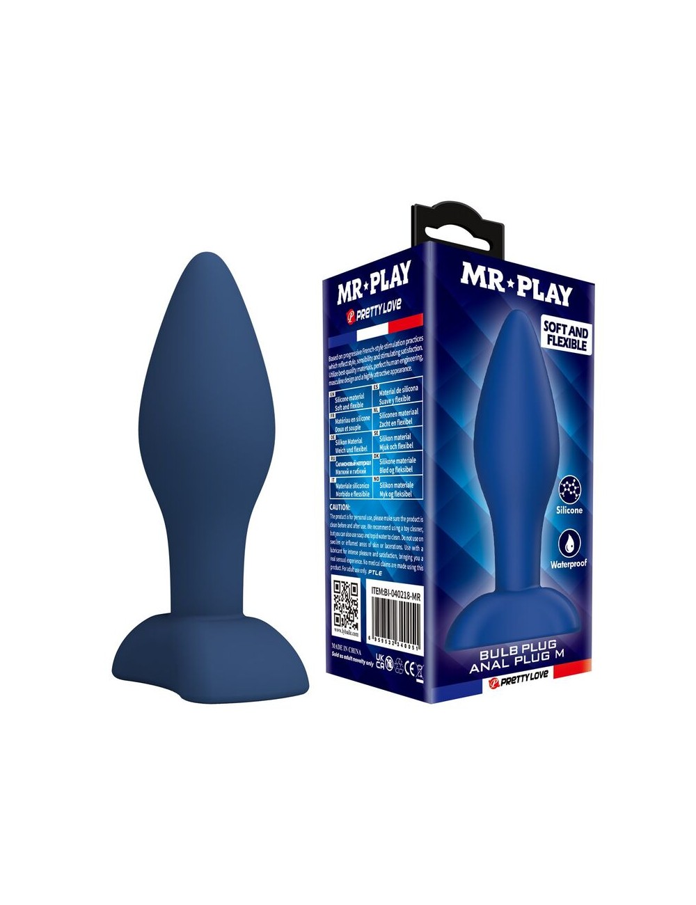 MR PLAY - PLUG ANALE CONICO IN SILICONE BLU M