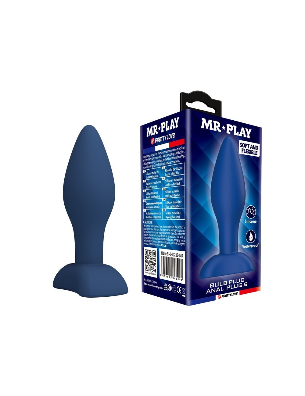 MR PLAY - PLUG ANALE CONICO IN SILICONE BLU S
