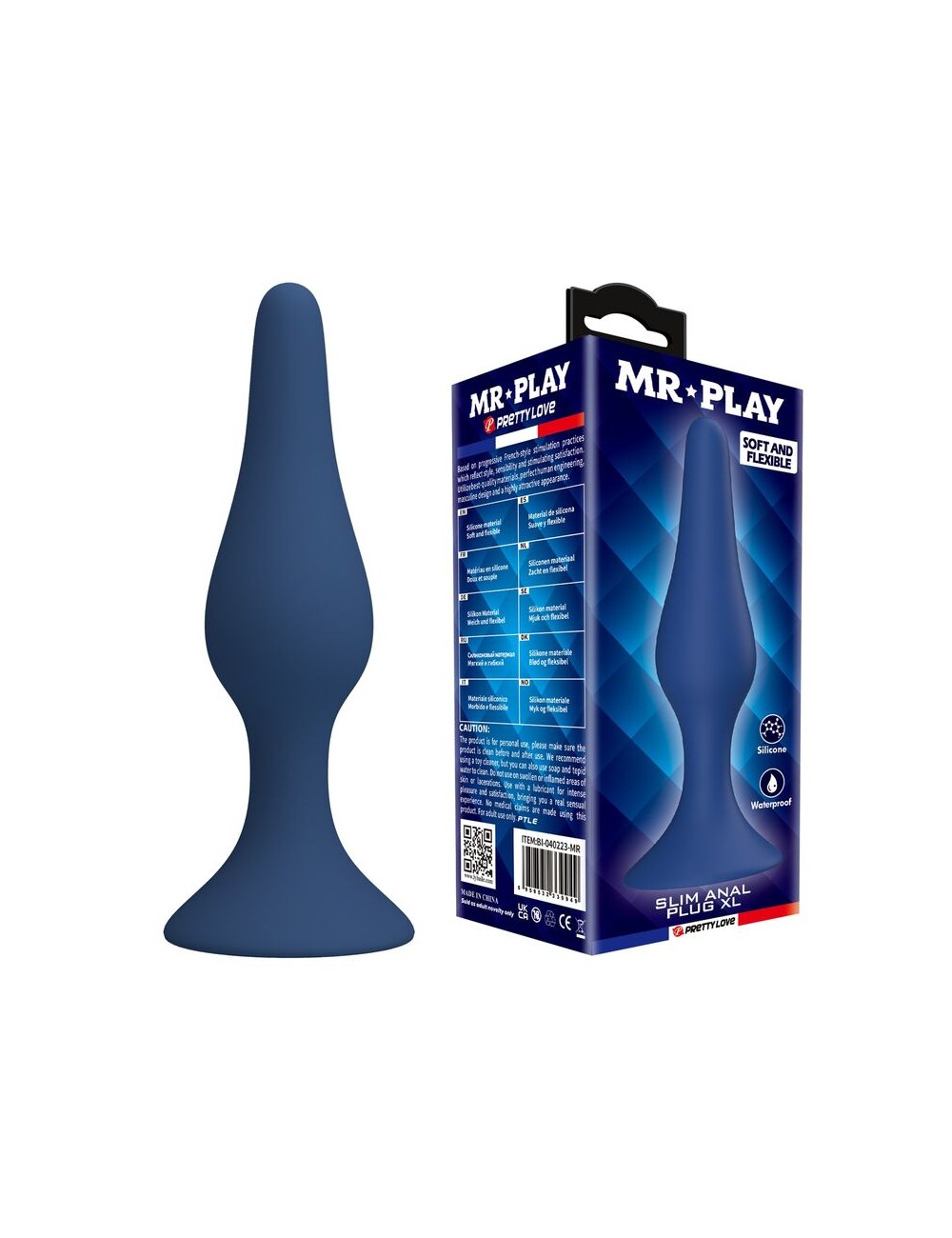 MR PLAY - PLUG ANALE CONICO IN SILICONE BLU XL
