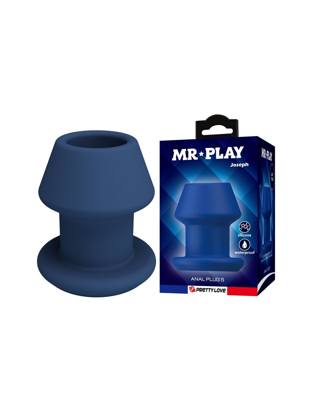 MR PLAY - JACK BLUE PLUG ANALE CAVO IN SILICONE TAGLIA S