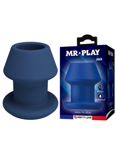 MR PLAY - JACK BLUE PLUG ANALE CAVO IN SILICONE TAGLIA M