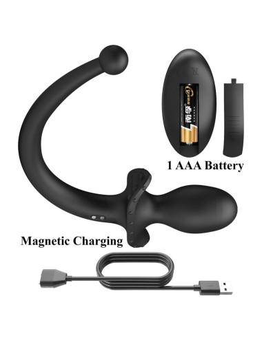 MR PLAY - VIBRATORE ANALE E PERINEO CON TELECOMANDO WIRELESS, NERO