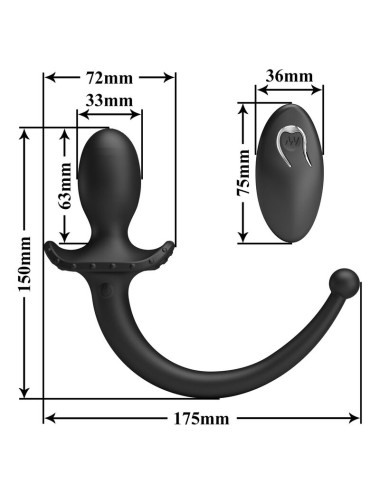 MR PLAY - VIBRATORE ANALE E PERINEO CON TELECOMANDO WIRELESS, NERO