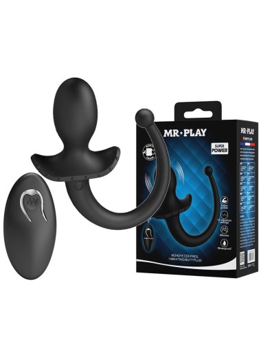 MR PLAY - VIBRATORE ANALE E PERINEO CON TELECOMANDO WIRELESS, NERO
