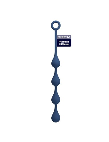 MR PLAY - PERLE ANALI IN SILICONE BLU TAGLIA M 33 CM