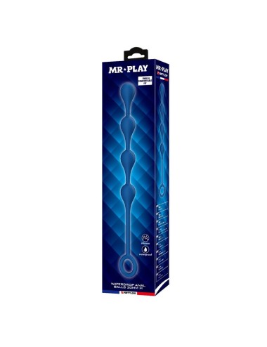 MR PLAY - PERLE ANALI IN SILICONE BLU TAGLIA M 33 CM
