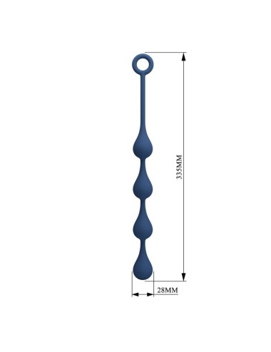 MR PLAY - PERLE ANALI IN SILICONE BLU TAGLIA M 33 CM