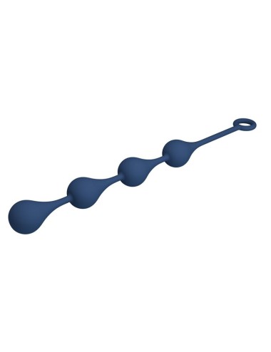 MR PLAY - PERLE ANALI IN SILICONE BLU TAGLIA L 42,6 CM