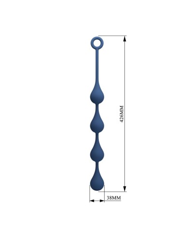 MR PLAY - PERLE ANALI IN SILICONE BLU TAGLIA L 42,6 CM