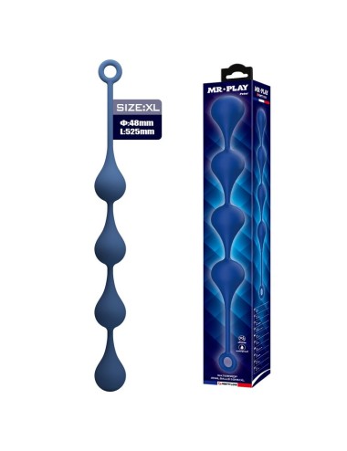 MR PLAY - PERLE ANALI IN SILICONE BLU TAGLIA XL 52