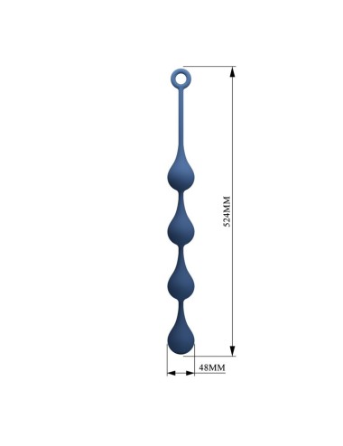 MR PLAY - PERLE ANALI IN SILICONE BLU TAGLIA XL 52,5 CM