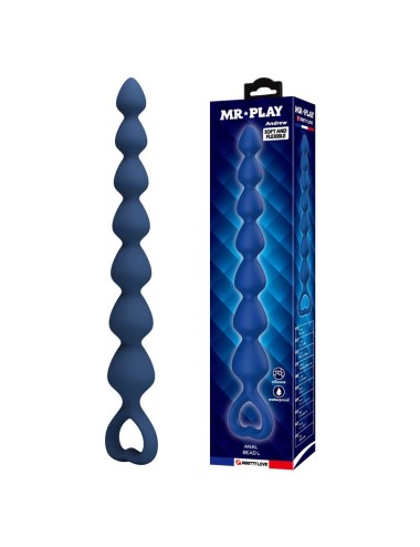 MR PLAY - PERLE ANALALI IN SILICONE BLU E PLUG ANAL 26