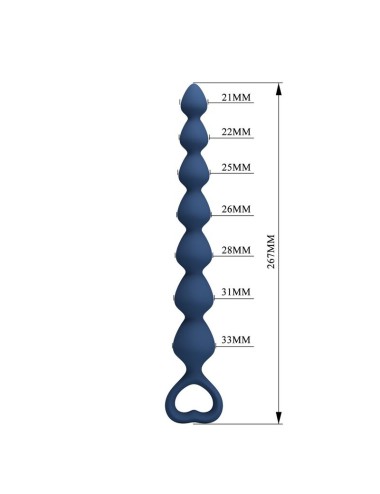 MR PLAY - PERLE ANALALI IN SILICONE BLU E PLUG ANAL 26,7 CM