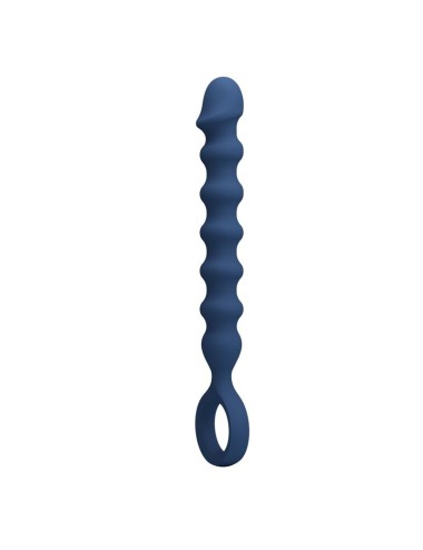 MR PLAY - PERLE ANAL IN SILICONE BLU E PLUG ANAL -Ø- 3,4 CM - 28,5 CM