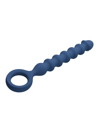 MR PLAY - PERLE ANAL IN SILICONE BLU E PLUG ANAL -Ø- 3,4 CM - 28,5 CM