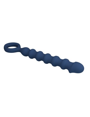 MR PLAY - PERLE ANAL IN SILICONE BLU E PLUG ANAL -Ø- 3,4 CM - 28,5 CM