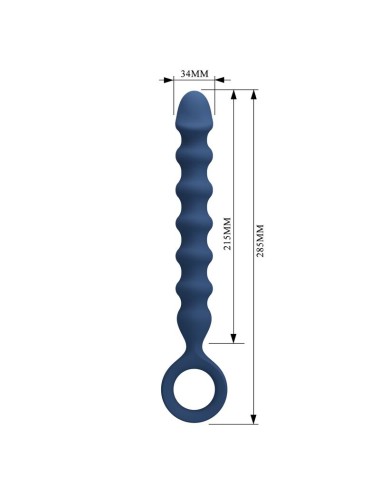 MR PLAY - PERLE ANAL IN SILICONE BLU E PLUG ANAL -Ø- 3,4 CM - 28,5 CM