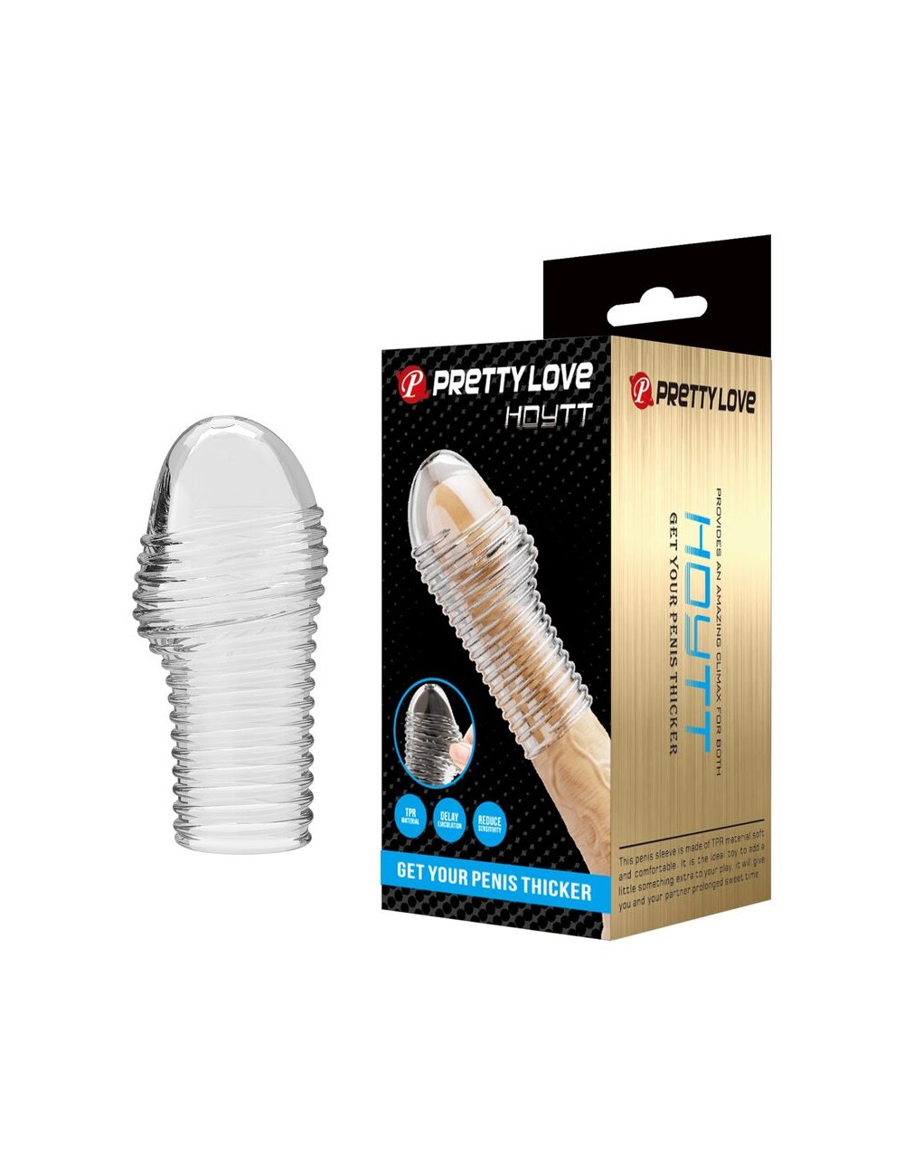 PRETTY LOVE - HOTTT MANICA PER PENE PER UN PENE PIÙ SPESSO E TRASPARENTE