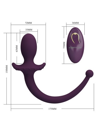 PRETTY LOVE - LIOEA VIBRANTE ANALE CON CODA, 12 FUNZIONI, TELECOMANDO VIOLA