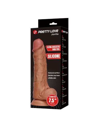 PRETTY LOVE - JOVITA DILDO IN SILICONE REALISTICO CON VENTOSA 19 CM Ø 4