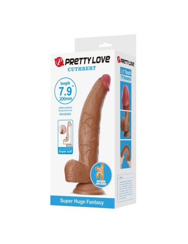 PRETTY LOVE - CUTHBERT DILDO FLESSIBILE REALISTICO 20 CM Ø 5 CM TPE MARRONE