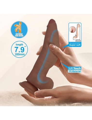 PRETTY LOVE - CUTHBERT DILDO FLESSIBILE REALISTICO 20 CM Ø 5 CM TPE MARRONE