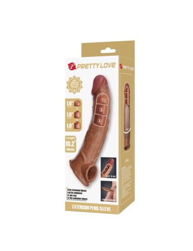 PRETTY LOVE - MANICOTTO REGOLABILE PER ALLUNGAMENTO DEL PENE 26 CM Ø 4 CM NATURALE