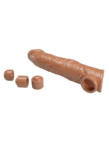 PRETTY LOVE - MANICOTTO REGOLABILE PER ALLUNGAMENTO DEL PENE 26 CM Ø 4 CM MARRONE