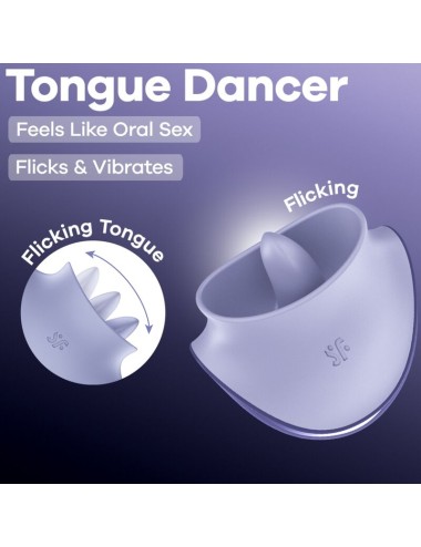 SATISFYER - TONGUE DANCER STIMOLATORE CLITORIDEO CON VIBRAZIONI E PULSAZIONI LILLA