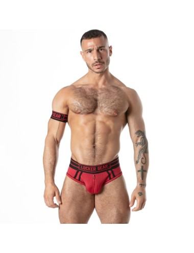 LOCKER GEAR - SLIP SPORTIVO IN RETE ROSSO TAGLIA M